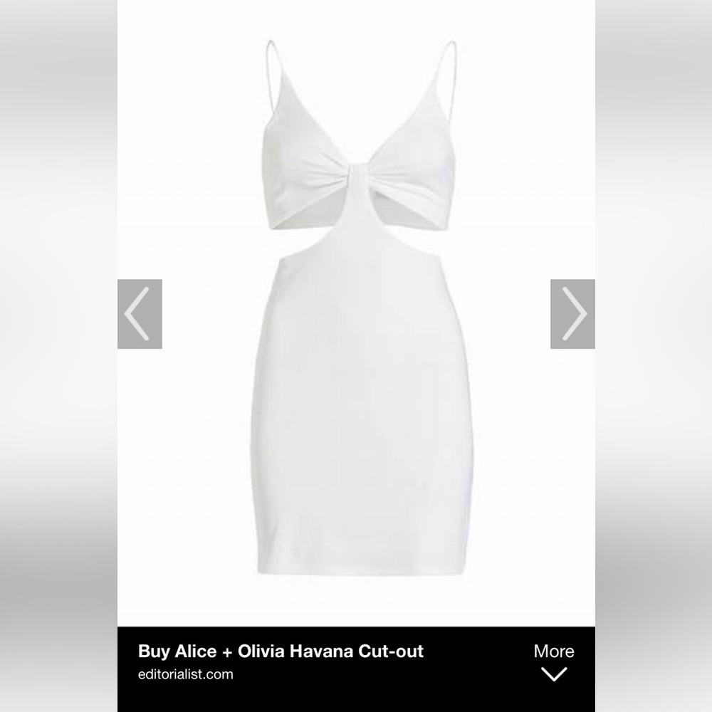 Alice + Olivia white mini havana cut out dress